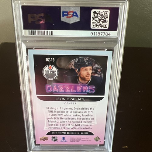 Upper Deck Leon Draisaitl 2020, # DZ19, PSA 9, Dazzler - azul, engrasadores PSA 9 - Imagen 3 de 4