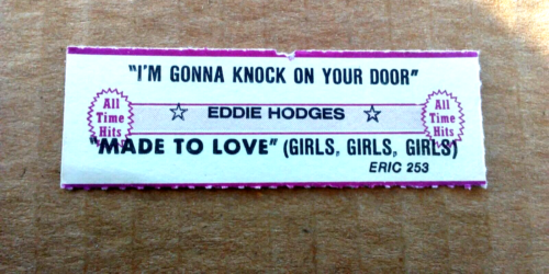 JUKEBOX TITLE STRIP-EDDIE HODGES-I'm Gonna Knock ..Door/Made To Love-L@@K! - Picture 1 of 1