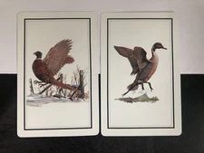 Pheasants Woodland Ducks Artist Painting Retro Flying Birds 2 Playing Swap Cards