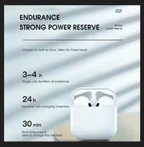 Pro 4 TWS Wireless Headphones Earphone Bluetooth-compatible 5.3 Waterproof Heads - Picture 3 of 5