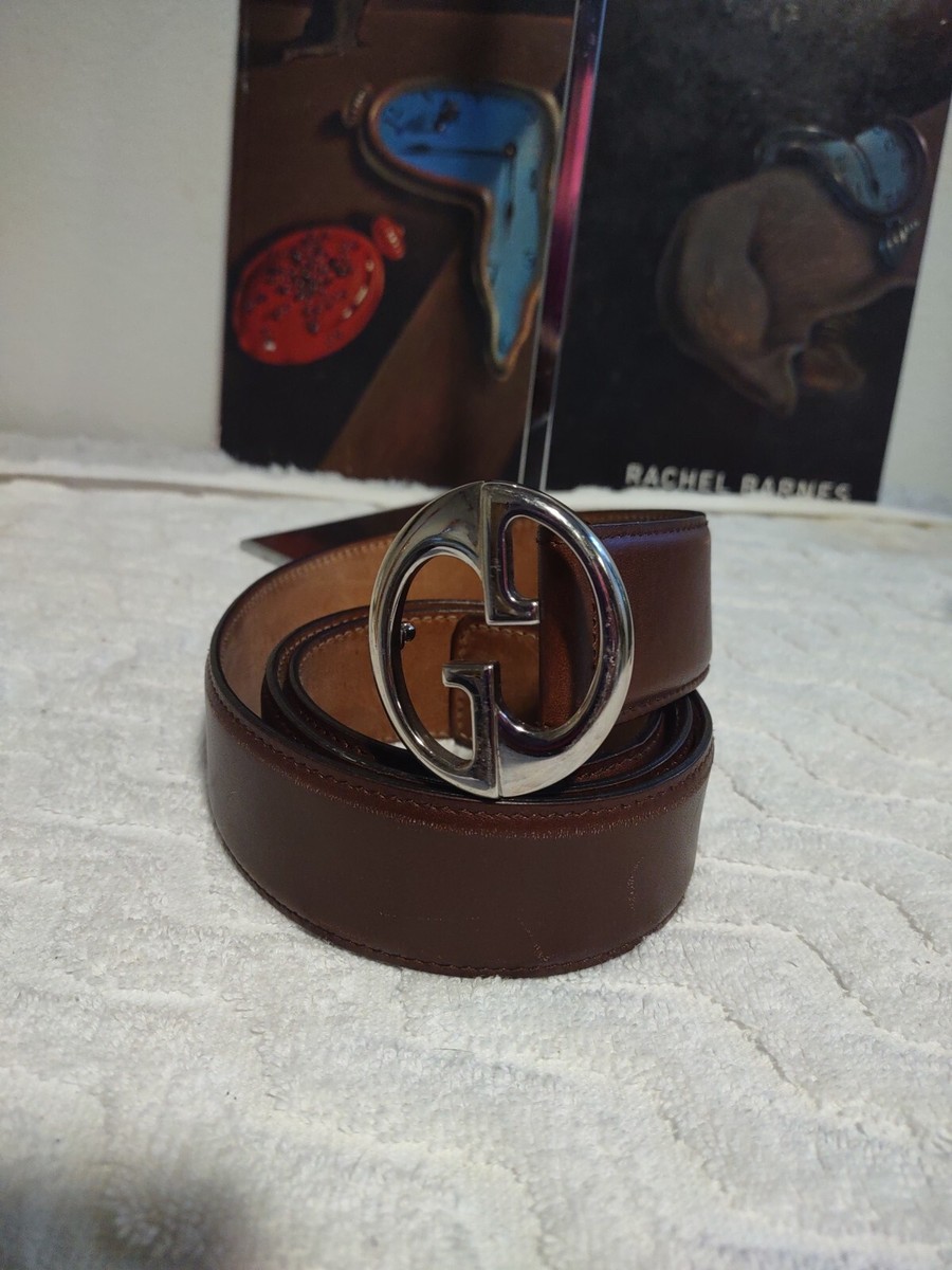 【送料&関税込】Gucci Leather Belt Authentic Gucci Brown Logo Belt Sz 95, 38 | eBay