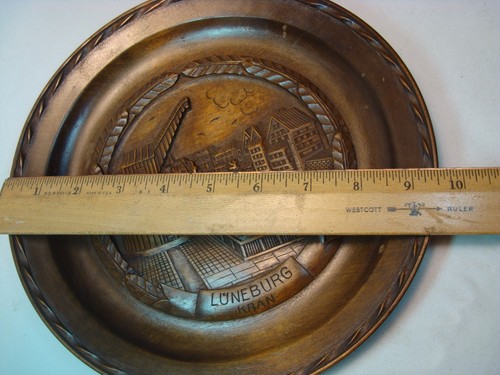 Targa da parete vintage in legno intagliato Luneburg Kran 9 1/2" - Foto 6 di 6