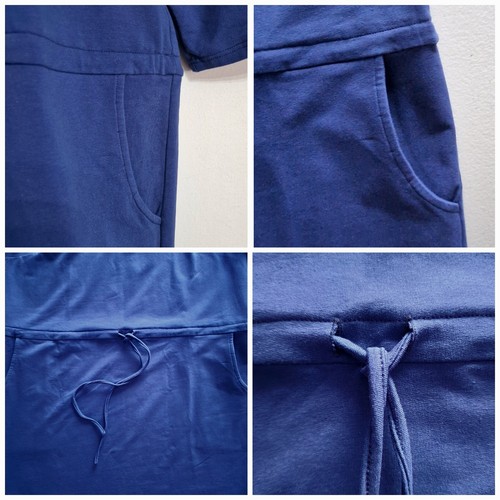LOOK at Size UK 18 EUR 46 Blue Sweatshirt Jersey Dress Tunic Drawstring Pockets - Picture 7 of 16