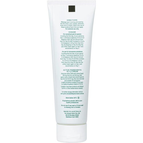 NEW Anna's Wild Yam Cream 100g Annas (Her) Menstrual & Menopausal Symptoms - Picture 5 of 6