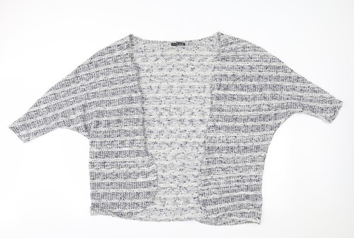 Atmosphere Womens Grey Round Neck Cotton Blend Wrap Jumper Size M