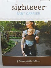PETUNIA PICKLE BOTTOM 'Sightseer' Brown Organic Cotton Baby Carrier