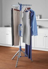 Space-Saving 2-Tier Steel Tripod Hanging Clothes Drying Rack
