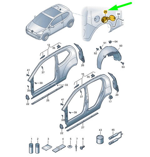 Volkswagen UP Kraftstoffeinfüllklappe 1S0809857KGRU OEM - Bild 11 von 11