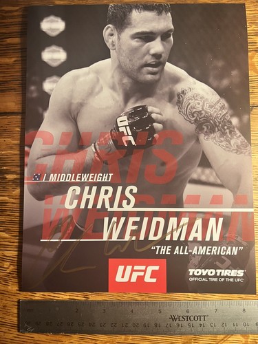 Chris Weidman Signed 8.5x11 Photo UFC MMA The All American CHAMPION - 第 6/6 張圖片