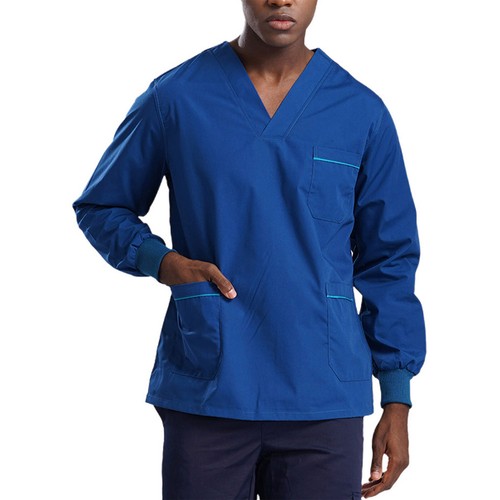 Men Scrub Top Nurse Workwear Medical Service Healthcare Medical Uniform Rib - Bild 64 von 68