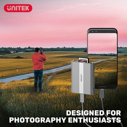 High-Speed CFexpress Type B Reader - Unitek 4-in-1 with SD UHS-II & USB-A Hub - Picture 7 of 9