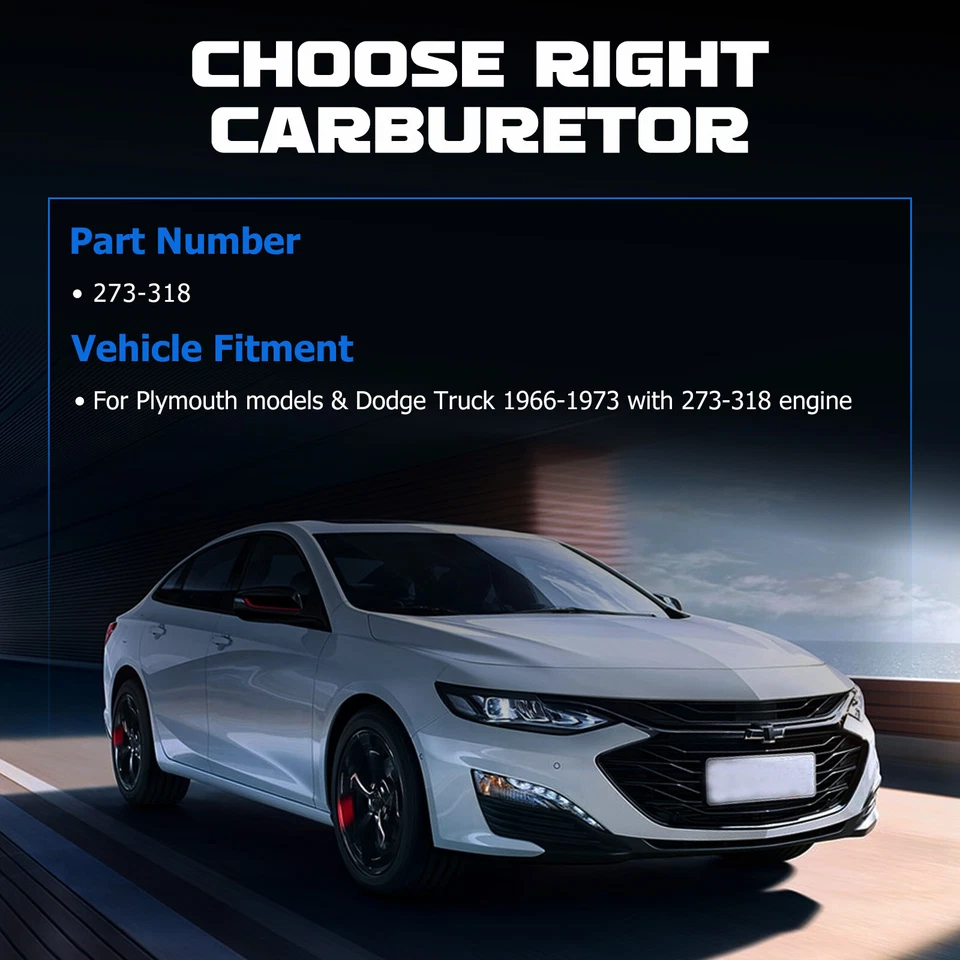 Carburador de carburador para modelos Plymouth y camioneta Dodge 1966-1973 motor 273-318 Foto 3 de 4