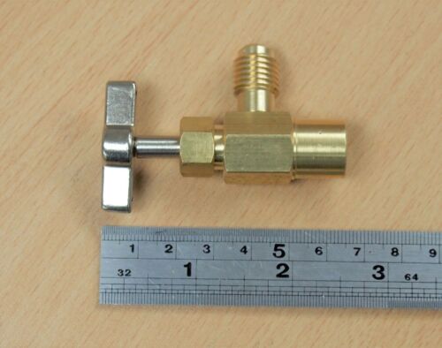 3PC Self Sealing R1234yf A/C Can Tap 1/2" ACME LH 1/4" SAE Male Adapters - Picture 5 of 5