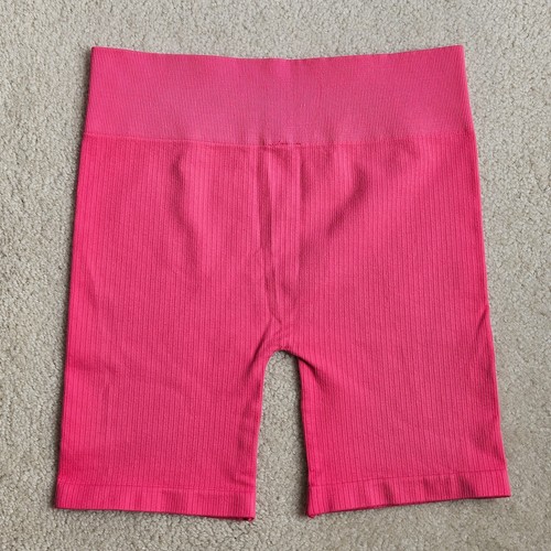 Womens Biker Boyshorts Seamless Sz S Pink Yoga Sport Workout Ribbed Slimming - Bild 2 von 8