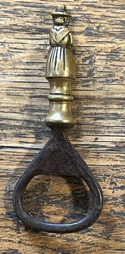 Antique Brass & Steel Bottle Opener Lady in Traditional Welsh Dress - Picture 2 of 2