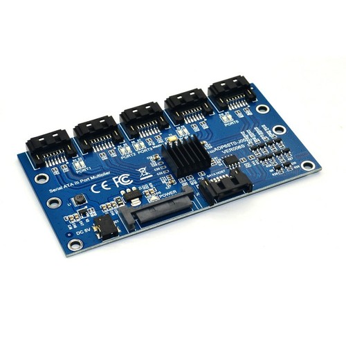 Adapter Card SATA 1 to 5 Ports Converter SATA 3.0 Multiplier Riser Card Hub SUB - 第 4/5 張圖片