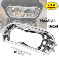 Motorcycle Headlight Fairing Bezel Trim Cover Fit For Harley Road Glide 2015-up