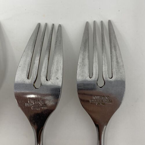 Interpur INR2 Stainless Salad Fork Set of 4 Brown Composite Wood Handle *READ - Picture 7 of 15