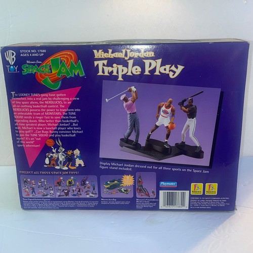 Michael Jordan Triple Play Space Jam Factory Sealed Action Figures Basketball - Afbeelding 7 van 17