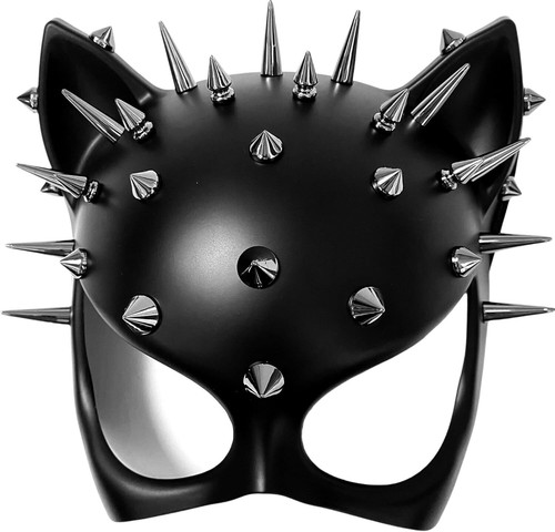 Red Black Cat Woman Dress up Cosplay Party Masquerade Mask Spiky Halloween Party - Picture 7 of 29