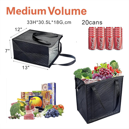 Bolsa de compras aislada de 2 piezas, bolsa de supermercado aislada, bolsa refrigeradora de comestibles - Imagen 2 de 12