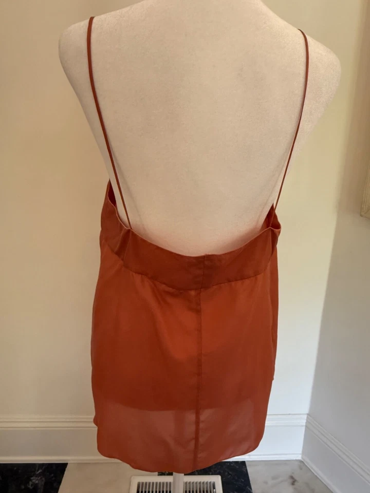 Camisola naranja con capas de seda para mujer talla 8 correas de espagueti Marc Jacobs Foto 4 de 4