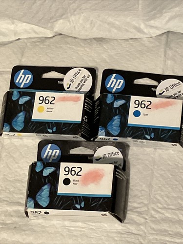 HP(962)Yellow3HZ98AN,Cyan3HZ96An,Black3HZ99AN EX 2024-2025 Lot Of(3)Factory Seal