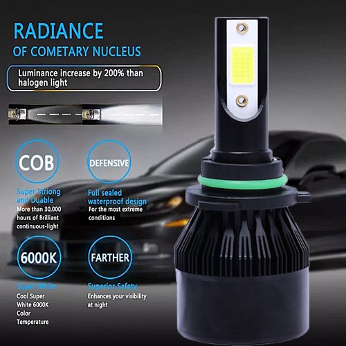 9005 & 9006 LED Headlight Kit Light Bulbs For Chevy Silverado 1500 2500 3500 HD - Foto 5 di 8
