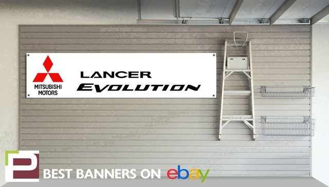 Mitsubishi Lancer Evo Workshop Garage Banner