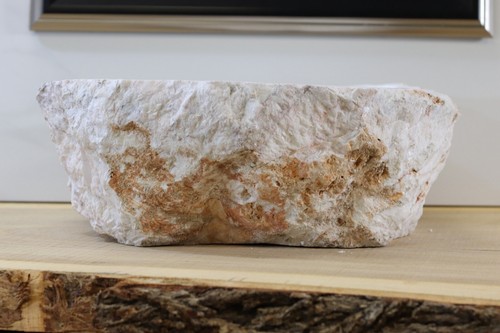 Weißes Onyx Gefäß Badezimmer Waschbecken, Marmor & Onyx kleine Stein Waschbecken, rustikale Oberfläche - Bild 2 von 9