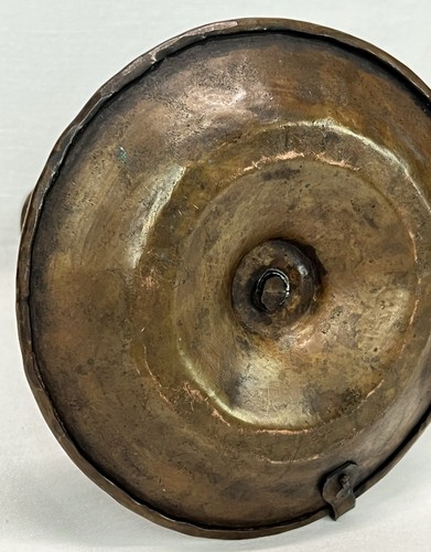 Pair Antique Arts & Crafts Mission Roycroft Era Hammered Copper Candle Holders - Picture 16 of 24