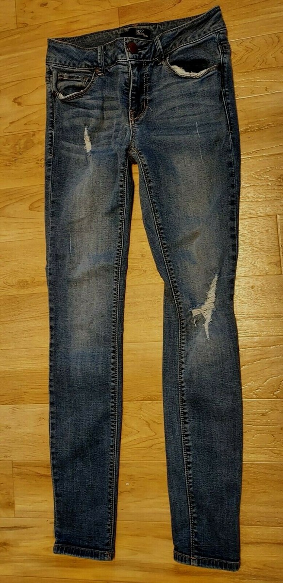 1822 Denim Womens Jeans Size 27, Distressed, Skinny Legs, 5