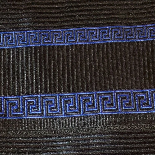 GIANNI VERSACE ~ CLASSIC V2 ~ CRAVATTA ABITO UOMO SETA ~ BLU E NERO ~ 58"