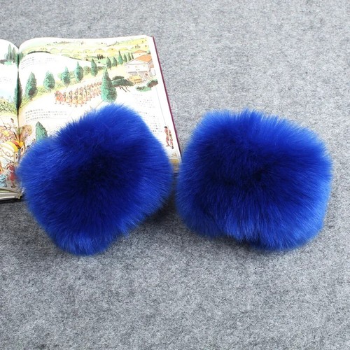 Faux Fur Leg Warmer Shoes Cover Winter DIY Elastic Fake Raccoon Fur Boot Cuffs - Picture 26 of 38