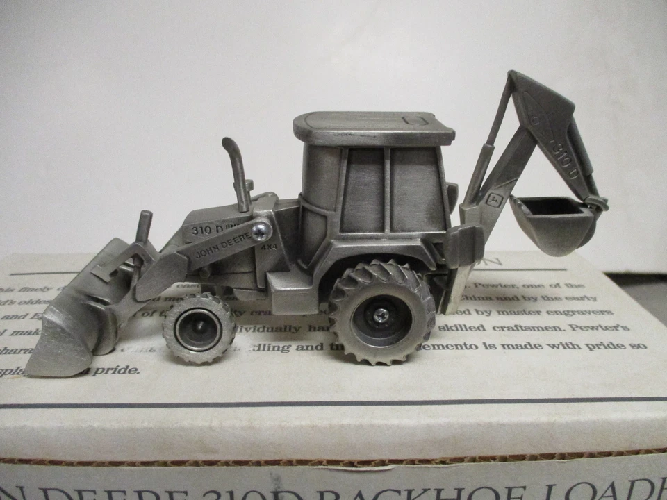 Pewter SpecCast John Deere Model 310D Toy Backhoe, 1/43 Scale, NIB - Image 2 of 4