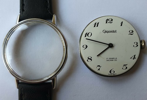Vintage GIGANDET Incabloc 17J All Steel UT6565 Swiss Made Wristwatch From 70's - Picture 9 of 12