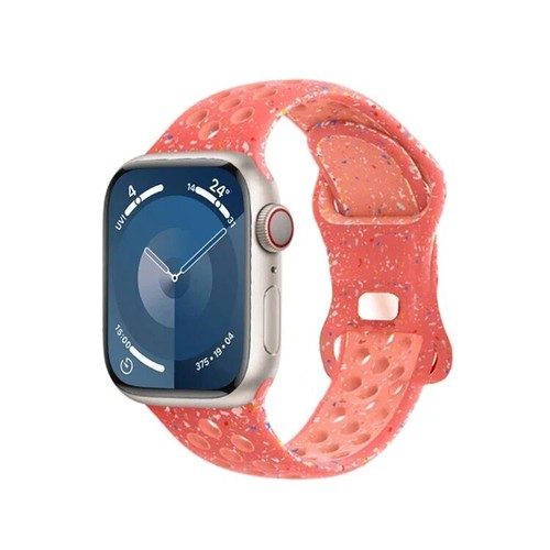 Sport Silikongurt für Apple Watch Serie 9 8 7 6 5 Sefarbene Partikel Bande - Bild 7 von 27