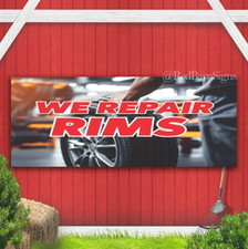 We Repair Rims Sidewalk Banner Sign with Grommets