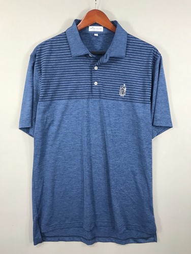 Peter Millar Shirt Men's Medium Blue Polo Short Sleeve Golf Summer Comfort - Picture 1 of 9