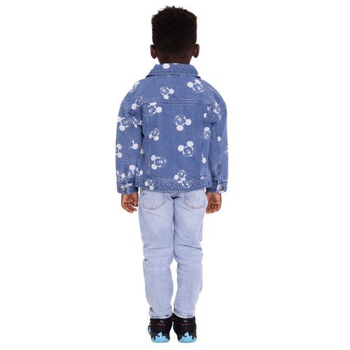 New unisex Disney Mickey Mouse Kids' Denim Jacket aqua Tshirt Set sizes 3T-6T - Picture 4 of 9