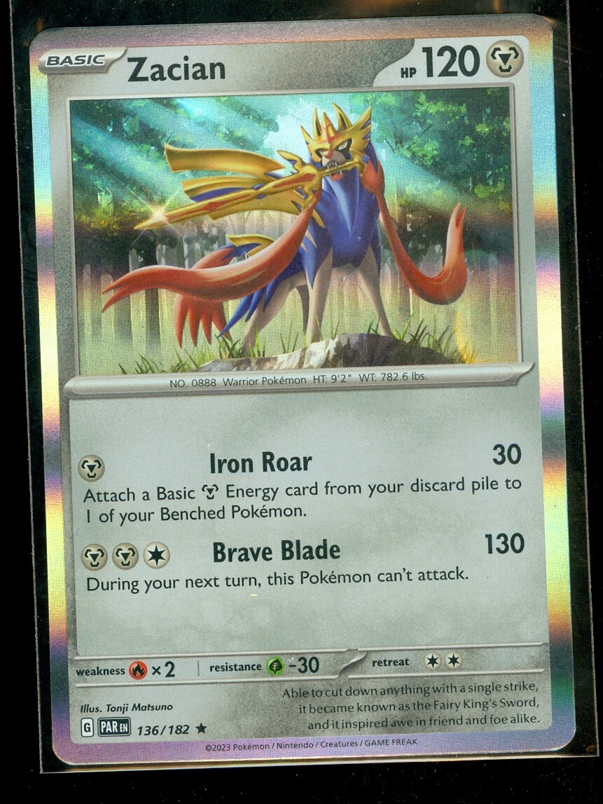 Pokemon ZACIAN 136/182 Paradox Rift - RARE HOLO - - MINT | eBay Pokemon ZACIAN 136/182 Paradox Rift - RARE HOLO - - MINT | eBay