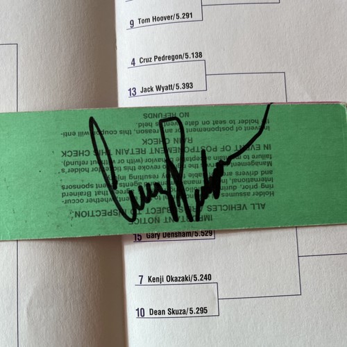 1994 NHRA Champion Auto Stores Nationals Unused Tickets Signed Cruz Pedregon - Picture 13 of 14