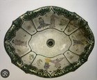 SHERLE WAGNER  Green PORCELAIN CHINOISERIE  Drop-in SINK, Italy  *