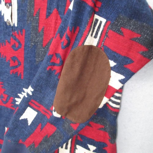 Lauren Ralph Lauren Top Plus 2X Aztec Elbow Patch Henley Southwestern Old Money - Picture 3 of 9