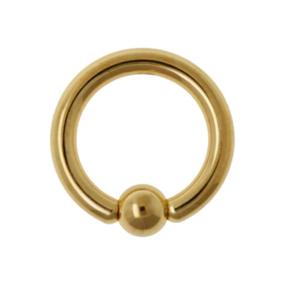 3,0mm TITAN Gold Klemmring Dicker Ring Ohr Septum Brustwarzen Intim Piercing - Bild 1 von 2
