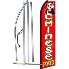 Chinese Food Panda Flag with Flag Pole and Spike