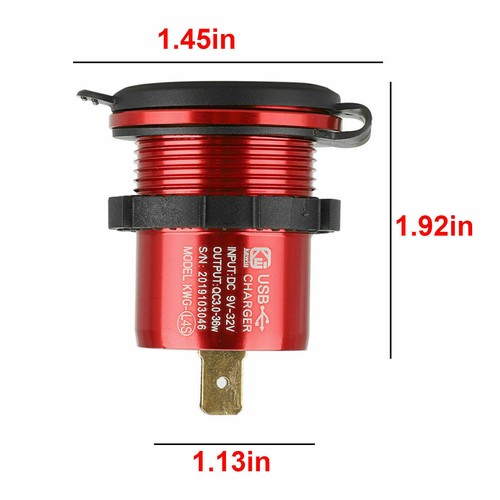 Quick Charger QC 3.0 Double USB Socket Outlet For Car Boat Motorcycle Golf Cart - Picture 16 of 21