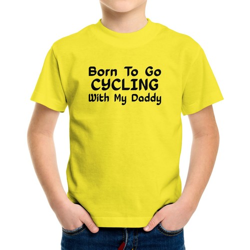 Toddler Kids Youth T-shirt Funny Dad Cycling Born To Go Cycling With My Daddy - Picture 12 of 15