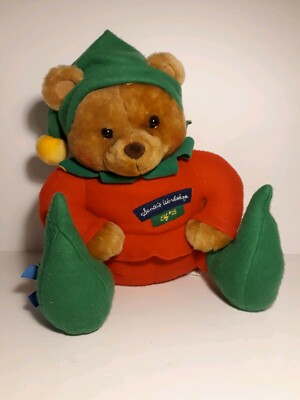 Hallmark Chris The Elf Plush Bear Santa's Workshop Elf #25 Red