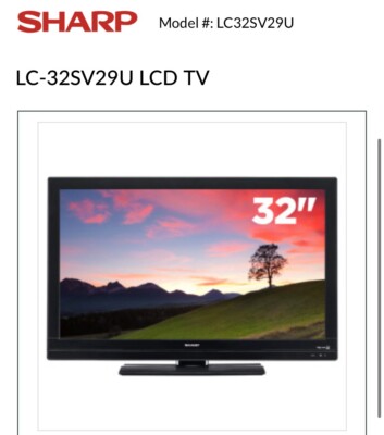Sharp LCD tv 32 inch, LC-32SV29U, Local pick up only